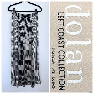 Anthropologie Dolan Left Coast Chevron Stripe A-Line Maxi Skirt in Black & White